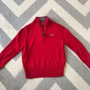 3T Red Vineyard Vines half-zip lightweight sweater